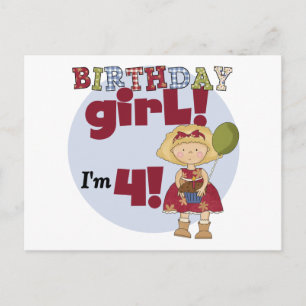Carte Postale J'ai 4 T-shirts et cadeaux pour filles d'anniversa