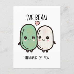 Carte Postale J'ai Bean Pensé à Vous pour la Saint-Valentin Food