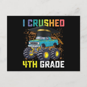 Carte Postale J'ai broyé 4e année Monster Truck Graduation