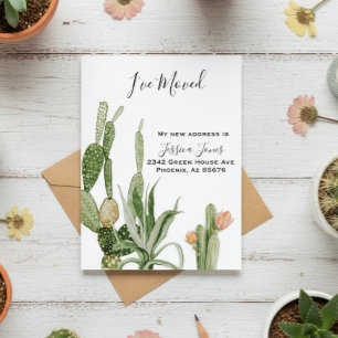 Carte Postale J'ai déménagé Annonce de nouvelle adresse Plante d