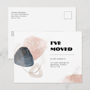 Carte Postale J'ai déménagé Changement d'adresse Typographie Dép
