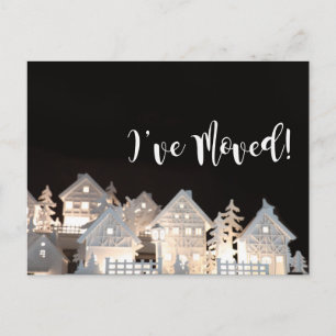 Carte Postale J'ai déménagé des maisons de Noël éclairées