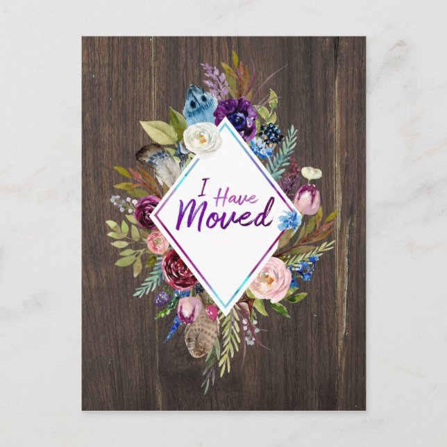 Carte postale "J'ai déménagé" Esprit libre (Devant)