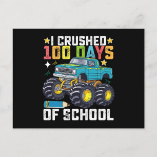 Carte Postale J'Ai Écrasé 100 Jours De Camion Monster De L'École