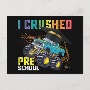 Carte Postale J'ai écrasé le monstre de l'école maternelle Truck