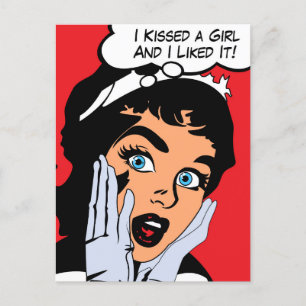 Carte Postale J'ai embrassé une fille et je l'ai aimé