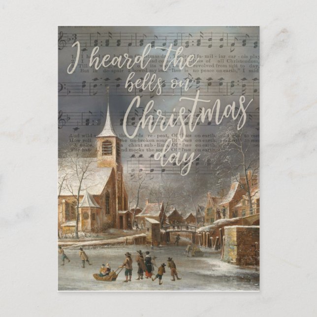Carte Postale J'ai entendu les cloches le jour de Noël, Église V (Devant)