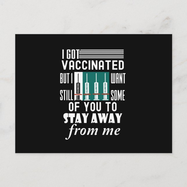 Carte Postale j'ai été vacciné mais reste loin de moi (Devant)