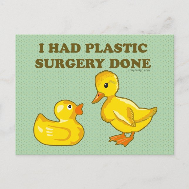 Carte Postale J'Ai Fait Chirurgie En Plastique (Devant)