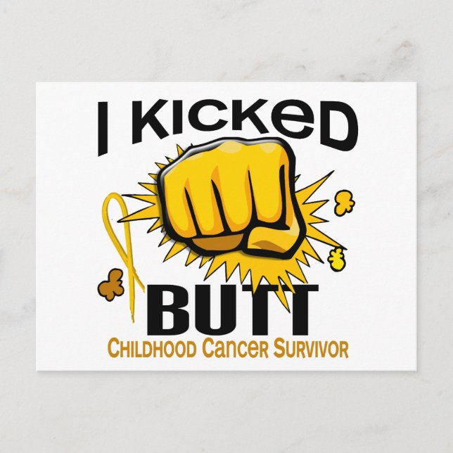 Carte Postale J'ai frappé Butt Children Cancer Survivante (Devant)