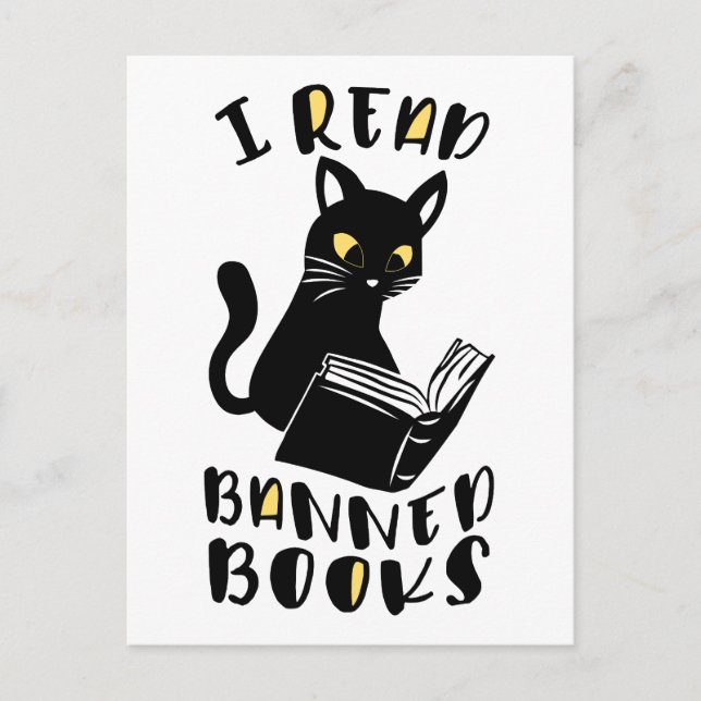 Carte Postale J'ai lu des livres interdits Cat (Devant)