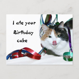 Carte Postale J'ai mangé ton gâteau d'anniversaire