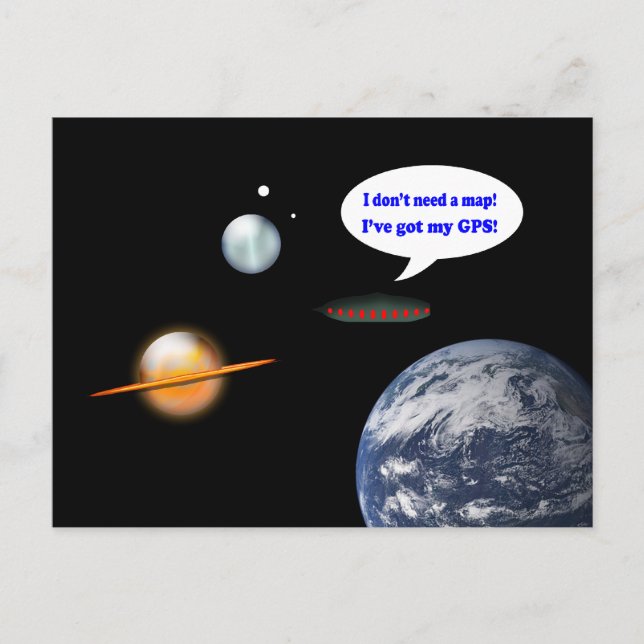 Carte Postale J'ai mon GPS (Devant)