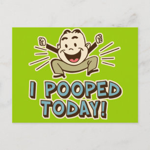 Carte Postale J'Ai Poopé Aujourd'Hui Drôle Humour Toilettes