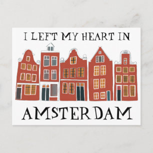 Carte Postale J'ai quitté mon coeur à Amsterdam Holland Canal Ma