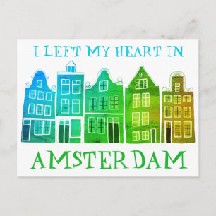 Carte Postale J'ai quitté mon coeur à Amsterdam Holland Canal Ma