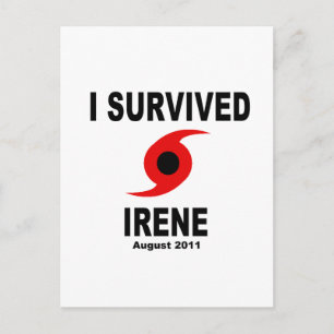 Carte Postale J'AI SURVÉCU À IRENE Août 2011