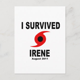 Carte Postale J'AI SURVÉCU À IRENE Août 2011