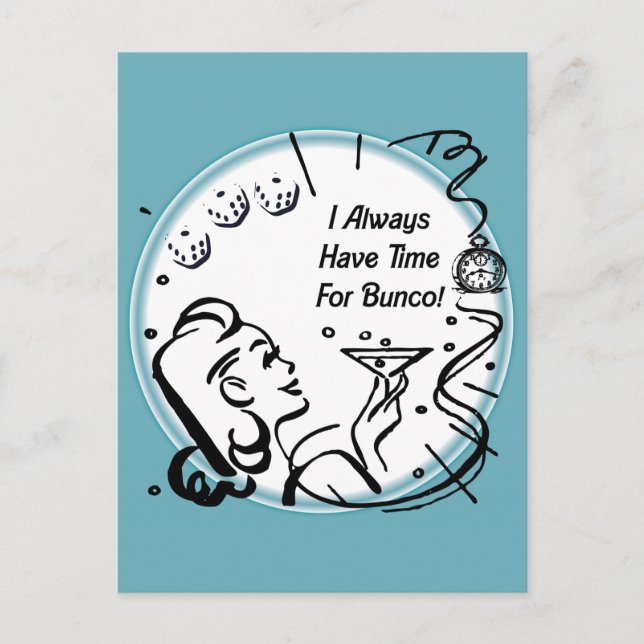 Carte Postale J'ai toujours du temps pour Bunco par Artinsper (Devant)