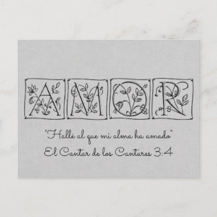 Carte Postale J'ai trouvé celui que mon âme aime~Écriture~Espagn