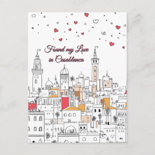 Carte Postale J'ai trouvé mon amour à Casablanca Saint Valentin