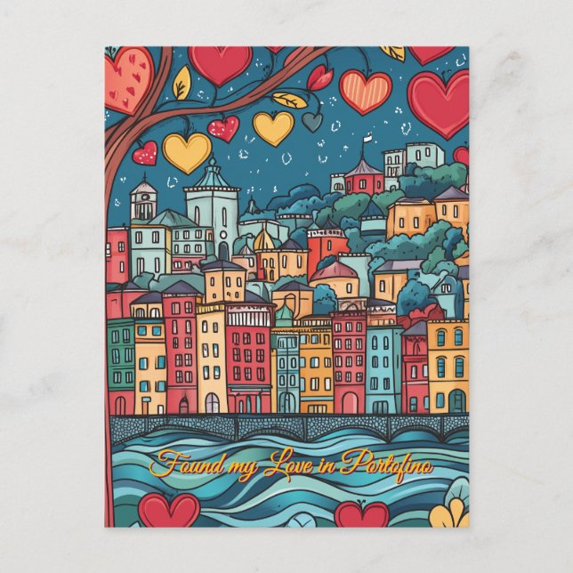 Carte Postale J'ai trouvé mon amour à Portofino Saint Valentin (Devant)