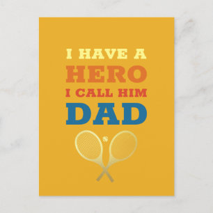 Carte Postale J'Ai Un Héros Papa - Tennis Père Fête des pères
