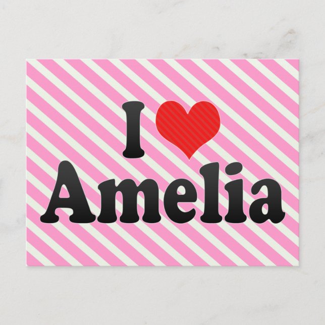 Carte Postale J'aime Amelia (Devant)