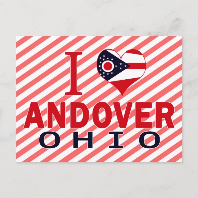 Carte Postale J'aime Andover, Ohio (Devant)