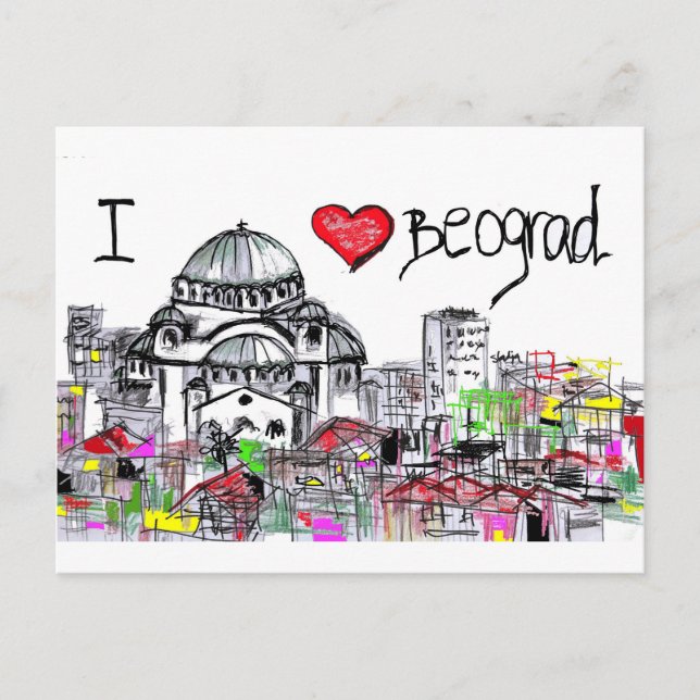 Carte Postale j'aime beograd1 (Devant)