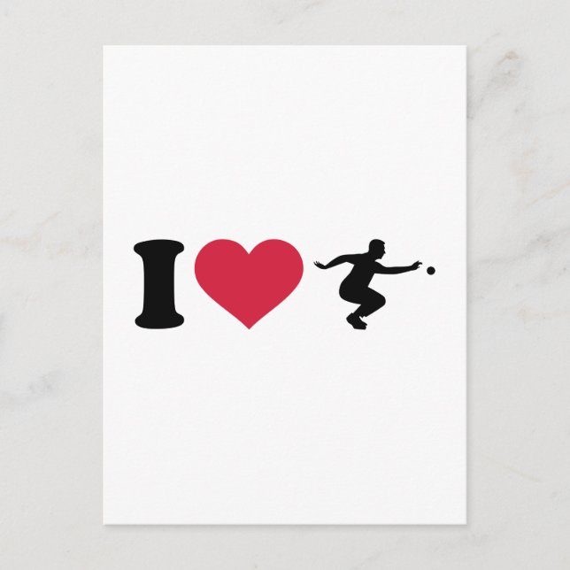 Carte Postale J'aime Boule Boccia Player (Devant)