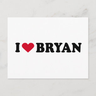 CARTE POSTALE J'AIME BRYAN