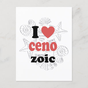 Carte Postale J'aime Cénozoïque drôle de citation pour les scien