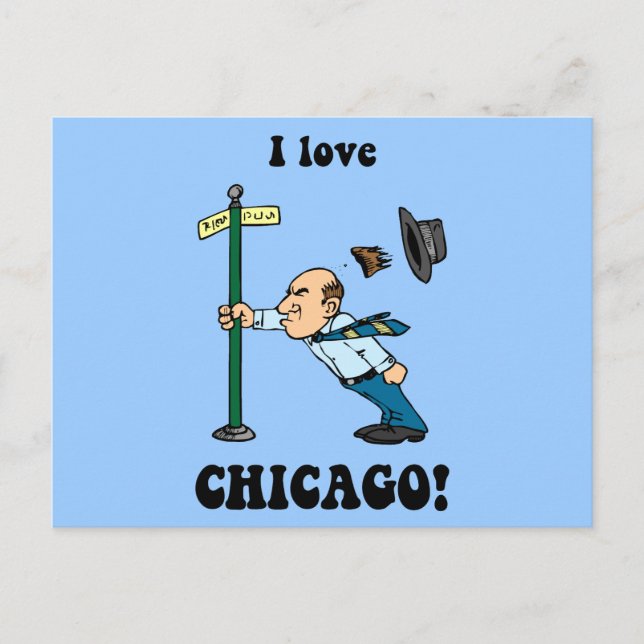 Carte Postale J'aime Chicago (Devant)