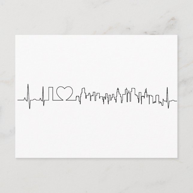Carte Postale J'aime Chicago dans un style ecg extraordinaire (Devant)