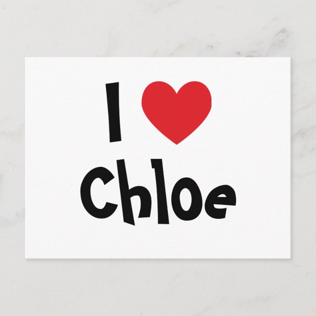 Carte Postale J'aime Chloe (Devant)