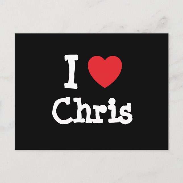 Carte Postale J'aime Chris heart T-Shirt (Devant)