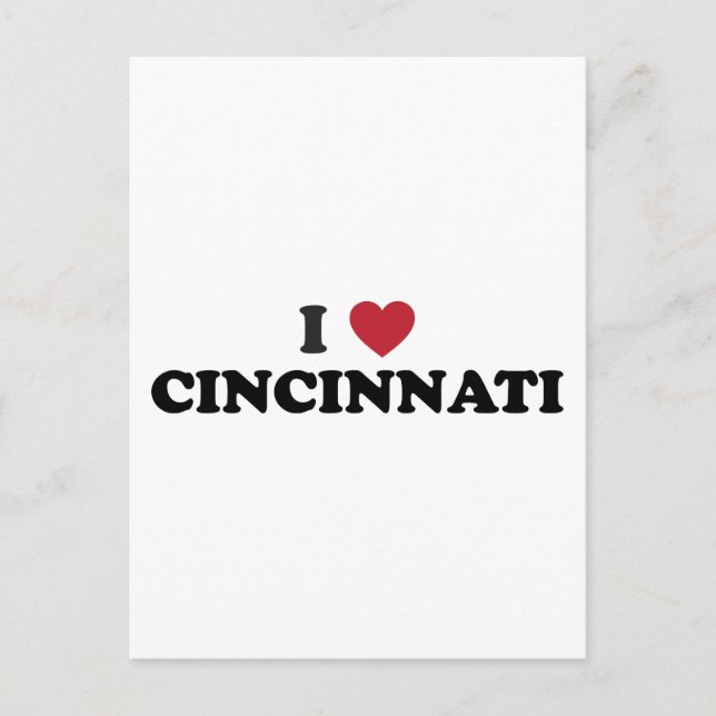 Carte Postale J'aime Cincinnati Ohio (Devant)