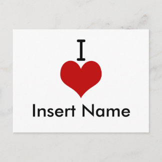Carte Postale J'aime (cœur)
