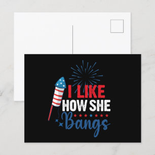 Carte Postale J'aime comment elle baise Patriotique Juillet 4 Co