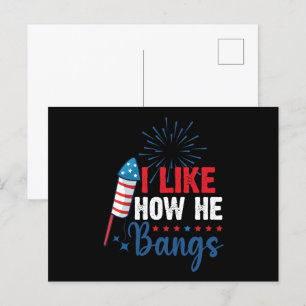 Carte Postale J'aime comment il baise Couple patriotique du 4 ju