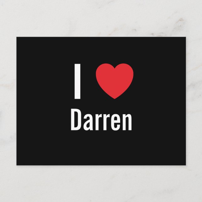 Carte Postale J'aime Darren (Devant)