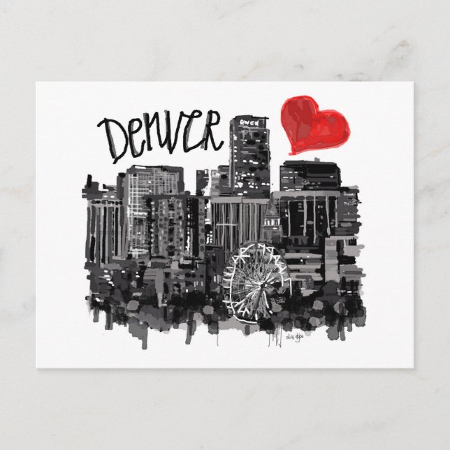 Carte Postale J'aime Denver (Devant)