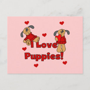 Carte Postale J'aime des T-shirts et des cadeaux de chiots
