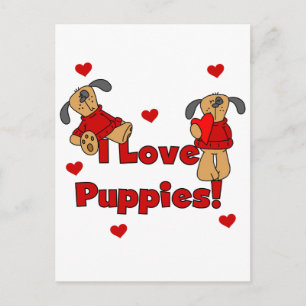 Carte Postale J'aime des T-shirts et des cadeaux de chiots