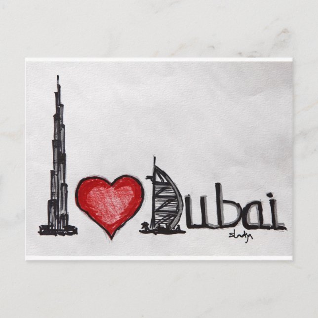 Carte Postale J'aime Dubaï (Devant)