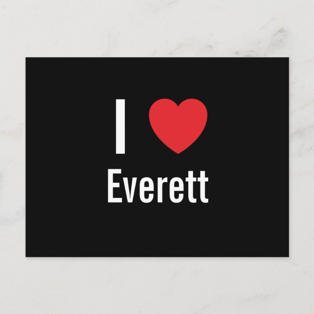 Carte Postale J'aime Everett (Devant)