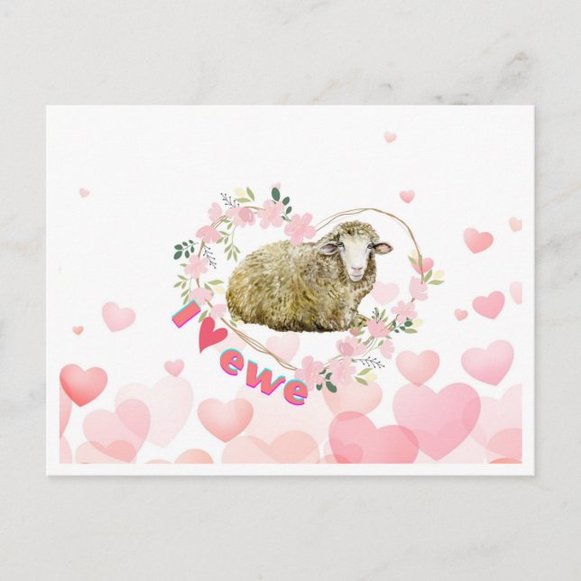 Carte Postale J'aime Ewe (Devant)