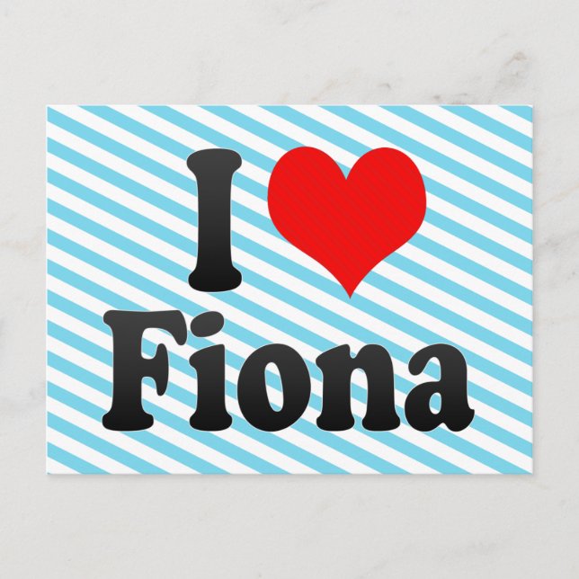 Carte Postale J'aime Fiona (Devant)