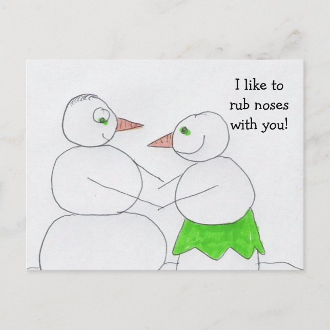 Carte postale J'aime frotter le nez avec vous ! (Devant)